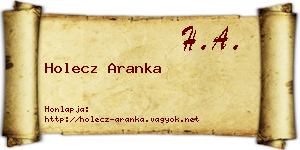 Holecz Aranka névjegykártya