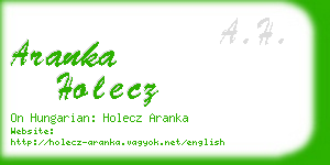 aranka holecz business card